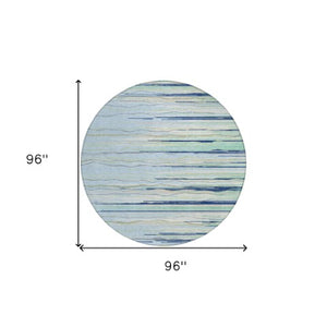 Homeroots 3' Striped Washable Area Rug - Stylish Brown, Beige & Ivory Design For Indoor And Outdoor Use 8' Round Polyester 597291