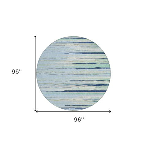 Homeroots 3' Striped Washable Area Rug - Stylish Brown, Beige & Ivory Design For Indoor And Outdoor Use 8' Round Polyester 597291