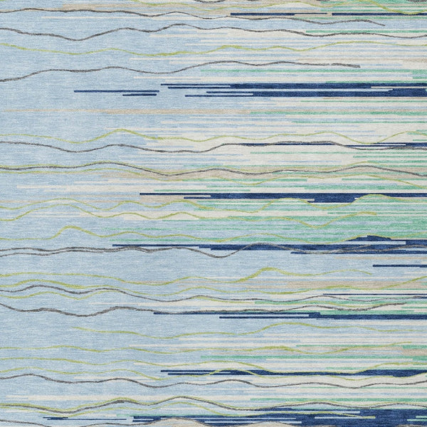 Homeroots 3' Striped Washable Area Rug - Stylish Brown, Beige & Ivory Design For Indoor And Outdoor Use 8' X 10' Polyester 597292