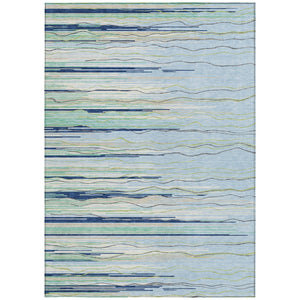 Homeroots 3' Striped Washable Area Rug - Stylish Brown, Beige & Ivory Design For Indoor And Outdoor Use 10' X 14' Polyester 597294