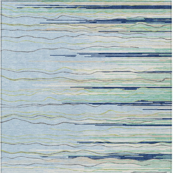 Homeroots 3' Striped Washable Area Rug - Stylish Brown, Beige & Ivory Design For Indoor And Outdoor Use 10' X 14' Polyester 597294