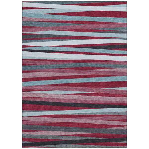 Homeroots 3' Black Brown And Ivory Striped Washable Area Rug - Durable, Versatile Design For Indoor Or Outdoor Use 3' X 5' Polyester 597307