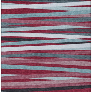 Homeroots 3' Black Brown And Ivory Striped Washable Area Rug - Durable, Versatile Design For Indoor Or Outdoor Use 5' X 8' Polyester 597308