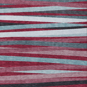 Homeroots 3' Black Brown And Ivory Striped Washable Area Rug - Durable, Versatile Design For Indoor Or Outdoor Use 5' X 8' Polyester 597308