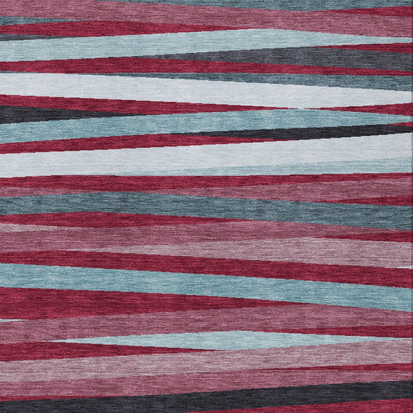 Homeroots 3' Black Brown And Ivory Striped Washable Area Rug - Durable, Versatile Design For Indoor Or Outdoor Use 5' X 8' Polyester 597308