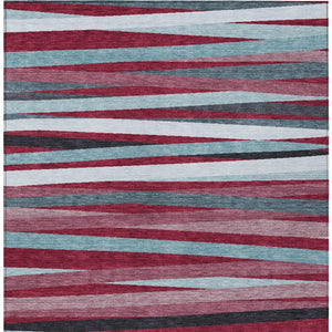 Homeroots 3' Black Brown And Ivory Striped Washable Area Rug - Durable, Versatile Design For Indoor Or Outdoor Use 9' X 12' Polyester 597311