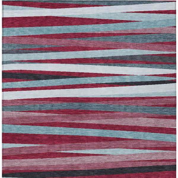 Homeroots 3' Black Brown And Ivory Striped Washable Area Rug - Durable, Versatile Design For Indoor Or Outdoor Use 9' X 12' Polyester 597311