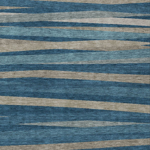 Homeroots 3' Black Brown And Ivory Striped Washable Area Rug - Durable, Versatile Design For Indoor Or Outdoor Use 5' X 8' Polyester 597320