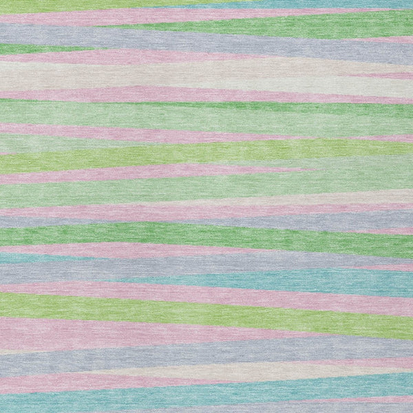 Homeroots 3' Black Brown And Ivory Striped Washable Area Rug - Durable, Versatile Design For Indoor Or Outdoor Use 5' X 8' Polyester 597338