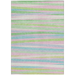 Homeroots 3' Black Brown And Ivory Striped Washable Area Rug - Durable, Versatile Design For Indoor Or Outdoor Use 8' X 10' Polyester 597340