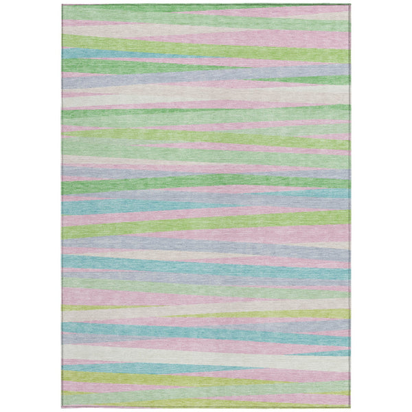 Homeroots 3' Black Brown And Ivory Striped Washable Area Rug - Durable, Versatile Design For Indoor Or Outdoor Use 9' X 12' Polyester 597341