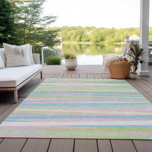 Homeroots 3' Black Brown And Ivory Striped Washable Area Rug - Durable, Versatile Design For Indoor Or Outdoor Use 9' X 12' Polyester 597341