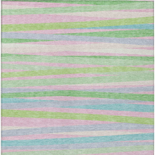 Homeroots 3' Black Brown And Ivory Striped Washable Area Rug - Durable, Versatile Design For Indoor Or Outdoor Use 10' X 14' Polyester 597342