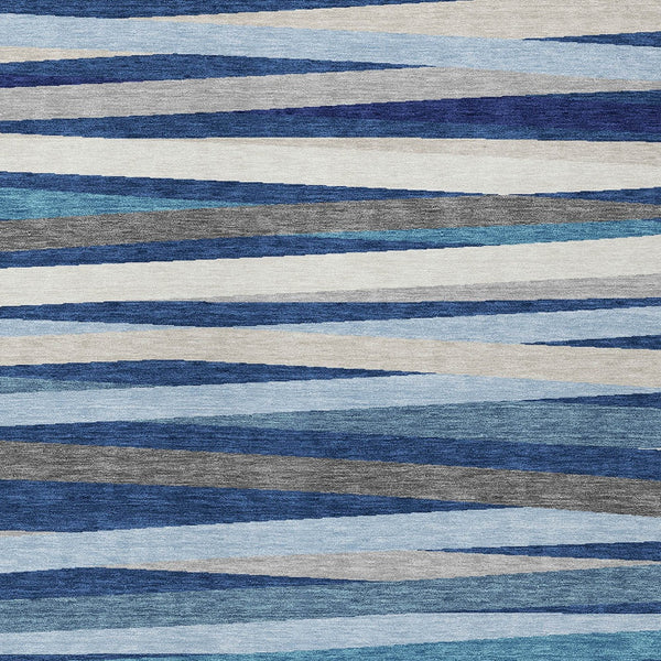 Homeroots 3' Black Brown And Ivory Striped Washable Area Rug - Durable, Versatile Design For Indoor Or Outdoor Use 3' X 5' Polyester 597343