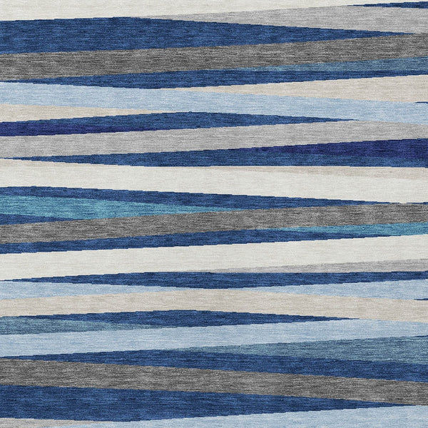 Homeroots 3' Black Brown And Ivory Striped Washable Area Rug - Durable, Versatile Design For Indoor Or Outdoor Use 8' X 10' Polyester 597346