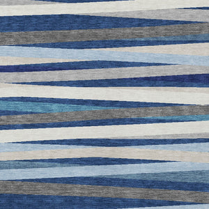 Homeroots 3' Black Brown And Ivory Striped Washable Area Rug - Durable, Versatile Design For Indoor Or Outdoor Use 9' X 12' Polyester 597347