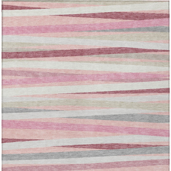 Homeroots 3' Black Brown And Ivory Striped Washable Area Rug - Durable, Versatile Design For Indoor Or Outdoor Use 5' X 8' Polyester 597350