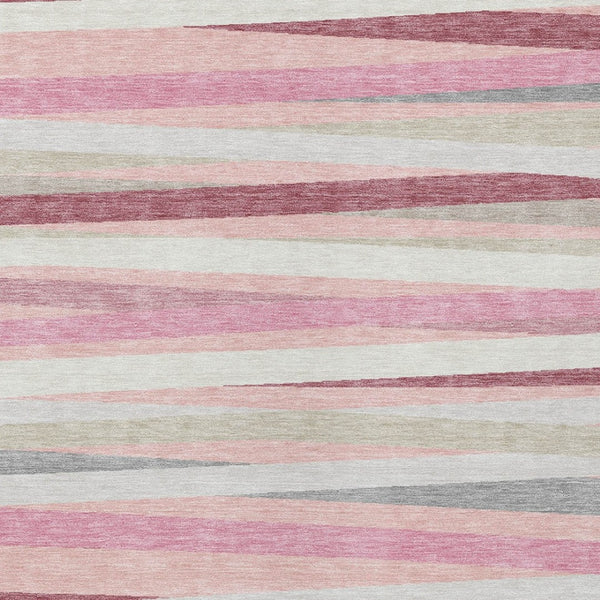 Homeroots 3' Black Brown And Ivory Striped Washable Area Rug - Durable, Versatile Design For Indoor Or Outdoor Use 5' X 8' Polyester 597350