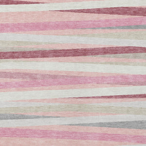 Homeroots 3' Black Brown And Ivory Striped Washable Area Rug - Durable, Versatile Design For Indoor Or Outdoor Use 8' X 10' Polyester 597352