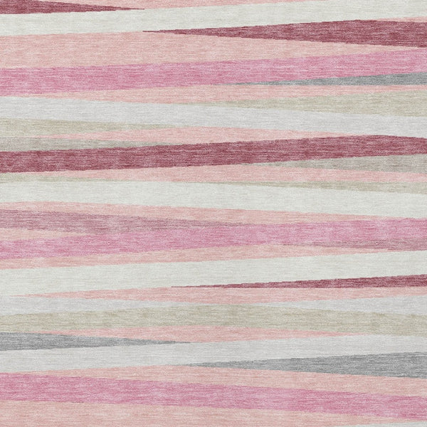 Homeroots 3' Black Brown And Ivory Striped Washable Area Rug - Durable, Versatile Design For Indoor Or Outdoor Use 8' X 10' Polyester 597352