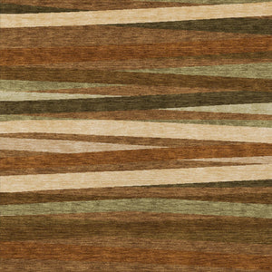 Homeroots 3' Black Brown And Ivory Striped Washable Area Rug - Durable, Versatile Design For Indoor Or Outdoor Use 3' X 5' Polyester 597355