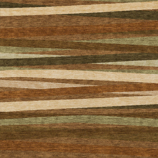 Homeroots 3' Black Brown And Ivory Striped Washable Area Rug - Durable, Versatile Design For Indoor Or Outdoor Use 3' X 5' Polyester 597355