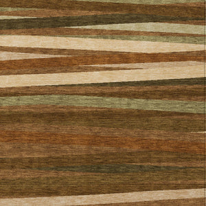 Homeroots 3' Black Brown And Ivory Striped Washable Area Rug - Durable, Versatile Design For Indoor Or Outdoor Use 10' X 14' Polyester 597360