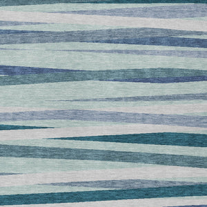 Homeroots 3' Black Brown And Ivory Striped Washable Area Rug - Durable, Versatile Design For Indoor Or Outdoor Use 5' X 8' Polyester 597362