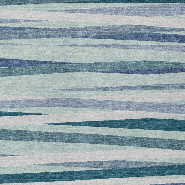 Homeroots 3' Black Brown And Ivory Striped Washable Area Rug - Durable, Versatile Design For Indoor Or Outdoor Use 5' X 8' Polyester 597362