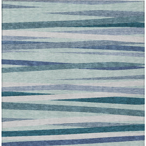 Homeroots 3' Black Brown And Ivory Striped Washable Area Rug - Durable, Versatile Design For Indoor Or Outdoor Use 8' X 10' Polyester 597364