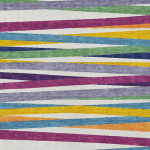 Homeroots 3' Black Brown And Ivory Striped Washable Area Rug - Durable, Versatile Design For Indoor Or Outdoor Use 3' X 5' Polyester 597367