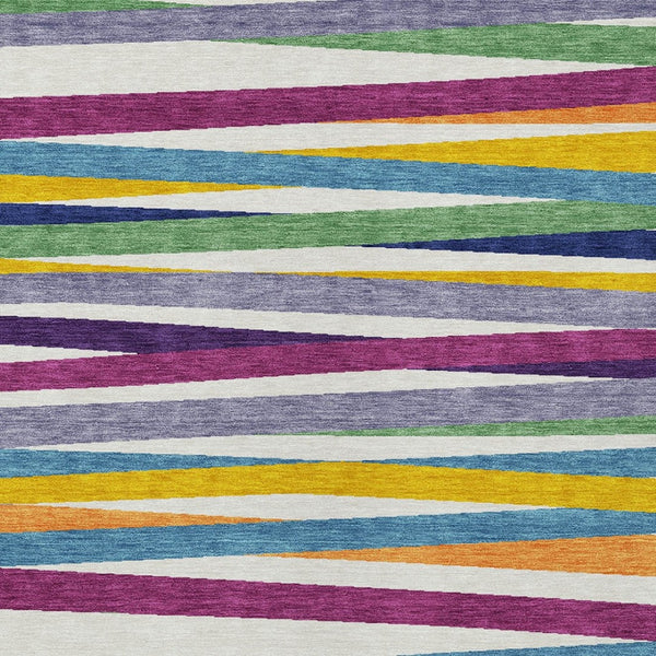 Homeroots 3' Black Brown And Ivory Striped Washable Area Rug - Durable, Versatile Design For Indoor Or Outdoor Use 3' X 5' Polyester 597367