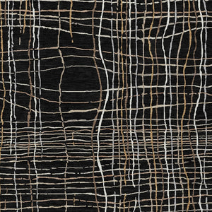 Homeroots 3' Black Ivory And Brown Striped Washable Area Rug For Indoor And Outdoor Spaces, Durable & Stylish 3' X 5' Polyester 597373