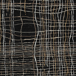 Homeroots 3' Black Ivory And Brown Striped Washable Area Rug For Indoor And Outdoor Spaces, Durable & Stylish 5' X 8' Polyester 597374