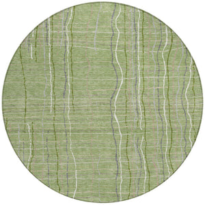 Homeroots 3' Black Ivory And Brown Striped Washable Area Rug For Indoor And Outdoor Spaces, Durable & Stylish 8' Round Polyester 597381