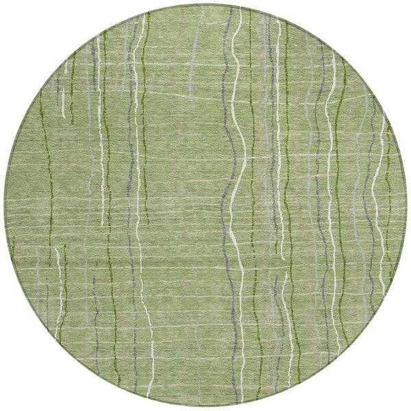 Homeroots 3' Black Ivory And Brown Striped Washable Area Rug For Indoor And Outdoor Spaces, Durable & Stylish 8' Round Polyester 597381