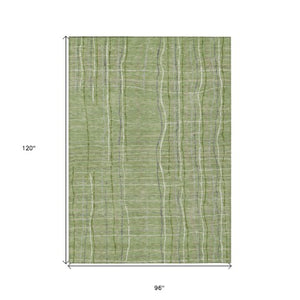 Homeroots 3' Black Ivory And Brown Striped Washable Area Rug For Indoor And Outdoor Spaces, Durable & Stylish 8' X 10' Polyester 597382