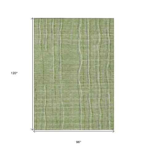 Homeroots 3' Black Ivory And Brown Striped Washable Area Rug For Indoor And Outdoor Spaces, Durable & Stylish 8' X 10' Polyester 597382