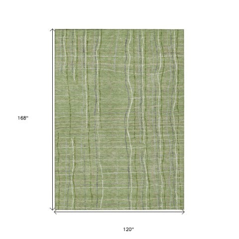 Homeroots 3' Black Ivory And Brown Striped Washable Area Rug For Indoor And Outdoor Spaces, Durable & Stylish 10' X 14' Polyester 597384