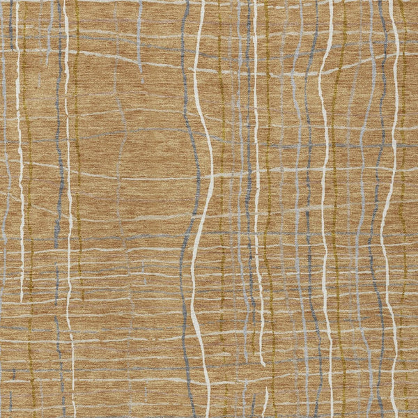 Homeroots 3' Black Ivory And Brown Striped Washable Area Rug For Indoor And Outdoor Spaces, Durable & Stylish 5' X 8' Polyester 597386