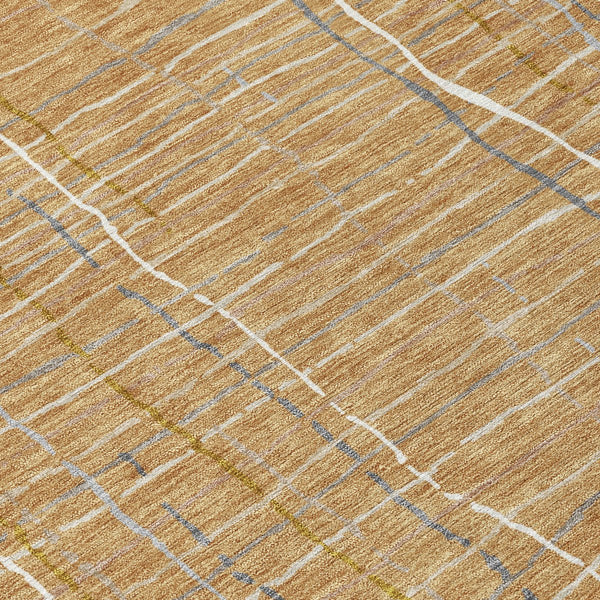 Homeroots 3' Black Ivory And Brown Striped Washable Area Rug For Indoor And Outdoor Spaces, Durable & Stylish 8' X 10' Polyester 597388