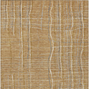 Homeroots 3' Black Ivory And Brown Striped Washable Area Rug For Indoor And Outdoor Spaces, Durable & Stylish 9' X 12' Polyester 597389