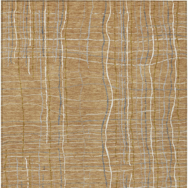 Homeroots 3' Black Ivory And Brown Striped Washable Area Rug For Indoor And Outdoor Spaces, Durable & Stylish 9' X 12' Polyester 597389