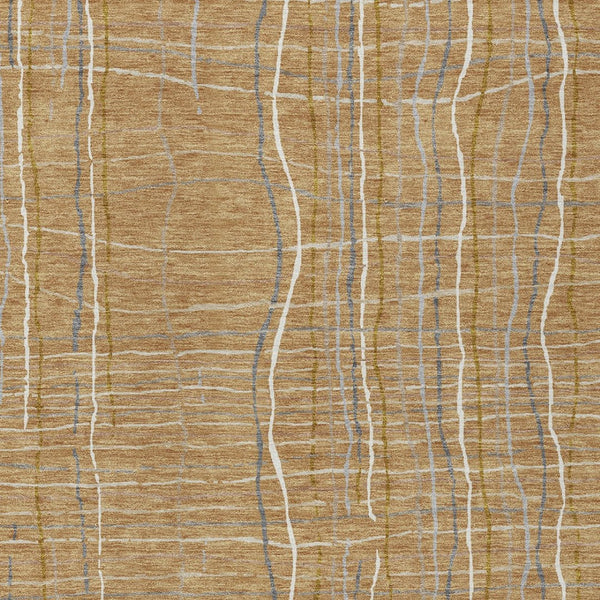 Homeroots 3' Black Ivory And Brown Striped Washable Area Rug For Indoor And Outdoor Spaces, Durable & Stylish 9' X 12' Polyester 597389