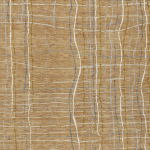 Homeroots 3' Black Ivory And Brown Striped Washable Area Rug For Indoor And Outdoor Spaces, Durable & Stylish 10' X 14' Polyester 597390