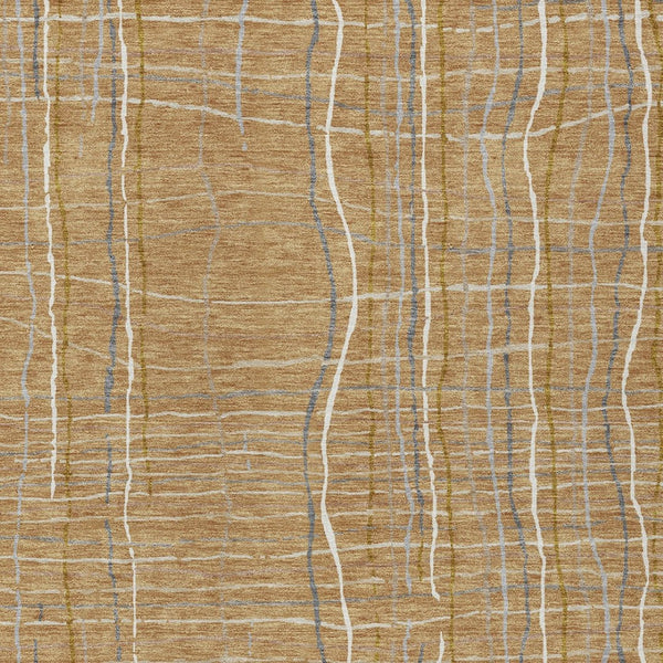 Homeroots 3' Black Ivory And Brown Striped Washable Area Rug For Indoor And Outdoor Spaces, Durable & Stylish 10' X 14' Polyester 597390