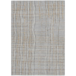 Homeroots 3' Black Ivory And Brown Striped Washable Area Rug For Indoor And Outdoor Spaces, Durable & Stylish 8' X 10' Polyester 597394