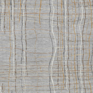 Homeroots 3' Black Ivory And Brown Striped Washable Area Rug For Indoor And Outdoor Spaces, Durable & Stylish 9' X 12' Polyester 597395