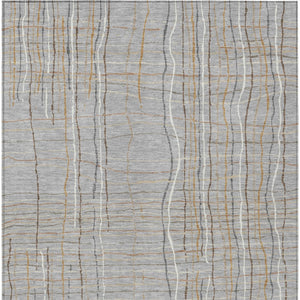 Homeroots 3' Black Ivory And Brown Striped Washable Area Rug For Indoor And Outdoor Spaces, Durable & Stylish 10' X 14' Polyester 597396