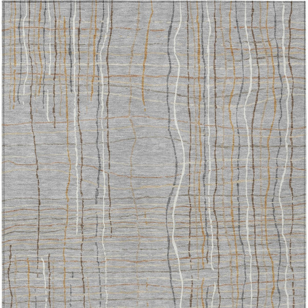 Homeroots 3' Black Ivory And Brown Striped Washable Area Rug For Indoor And Outdoor Spaces, Durable & Stylish 10' X 14' Polyester 597396